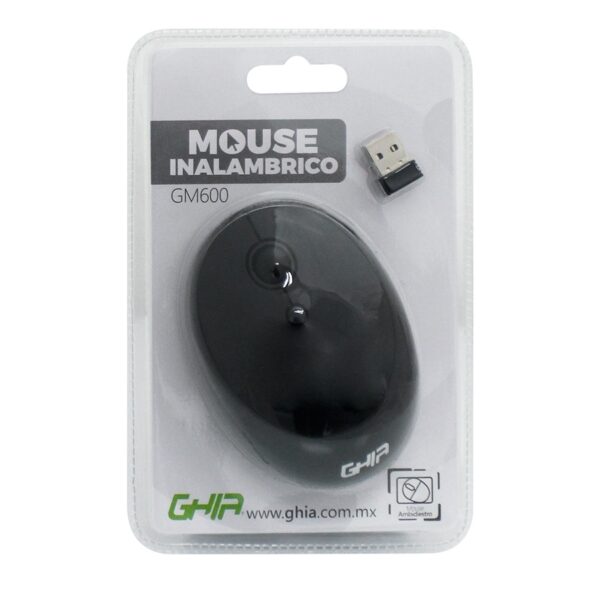 Mouse Inalámbrico Ghia  GM600, Color Negro