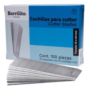 1404 Cuchillas Barrilito Repuesto Grande 18 mm Caja C/10 Tubos