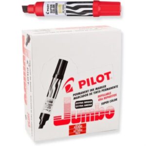 43300 Marcador Permanente Pilot Jumbo SC-6600 Punta Cincel Color Rojo C/12 Pzas