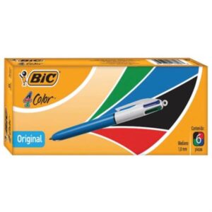 875618  Bolígrafo BIC 4 Colores Punto Mediano 1.0mm C/6 Pzas