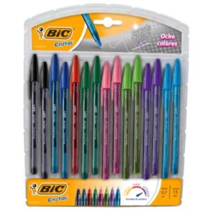 943499  Bolígrafo BIC Cristal Precisión y Suavidad Fashion Punta 0.7mm Colores Surtidos C/15 Pzas