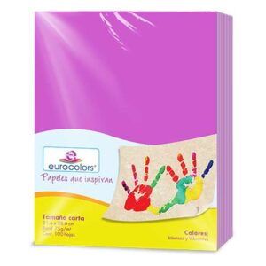 EC0009   PAPEL CORTADO EUROCOLORS CARTA PURPURA C/100