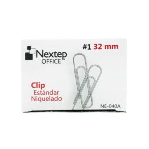 NE-040A Clip Estándar Nextep Niquelado #1   32mm C/100 Clips