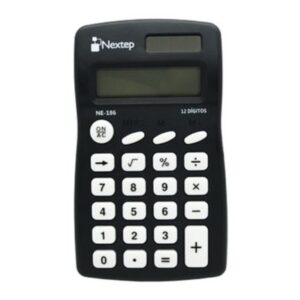 NE-186 Calculadora Nextep 12 Dígitos de Bolsillo Funciones Básicas Solar/Batería