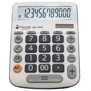 NE-182A     Calculadora Nextep 12 Dígitos Escritorio Teclas Grandes Solar/Batería