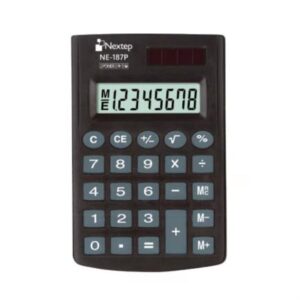 NE-187P    Calculadora Nextep 8 Digitos de Bolsillo con Cartera Solar/Bateria