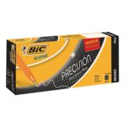 F-290NPF Bolígrafo BIC Cristal Precisión Punto Fino 0.8mm Color Negro C/12 Pzas