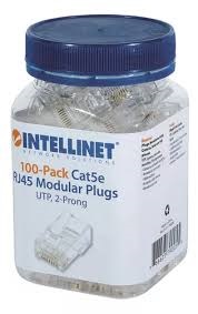 PLUG RJ45, INTELLINET, 790055, CAT 5E UTP MULTIFILAR 100 PZAS