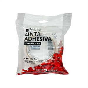 NE-608T Cinta Adhesiva Corte Facil Nextep 24 mm x 33 mts Bolsa c/2 Piezas